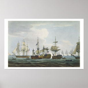 Poster Situação de HMS Temeraire na batalha de Trafal
