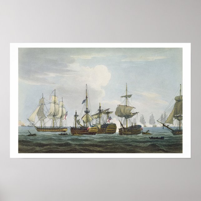 Poster Situação do Temerário do HMS na Batalha de Trazal (Frente)