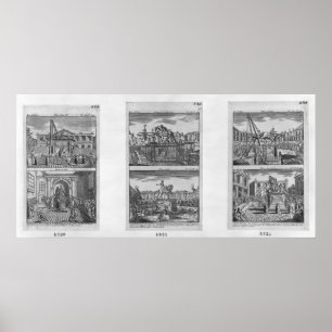 Pôster Six royal statues destroyed in Paris