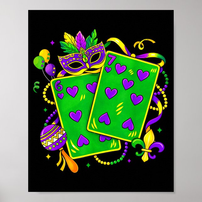 Poster Six Seven 67 Mardi Gras Funny Mardi Gras Parade Me (Frente)