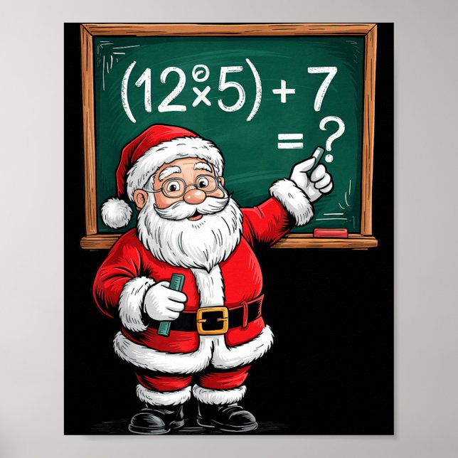Poster Six Seven 67 Meme Santa Math Teacher Christmas Men (Frente)