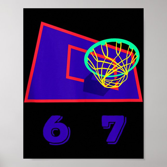 Poster Six Seven 6 7 Basketball Meme Hoop Design Tank Top (Frente)