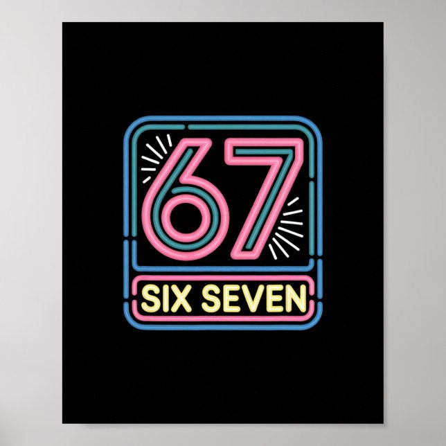 Poster Six Seven 6 7 Meme Funny  (Frente)