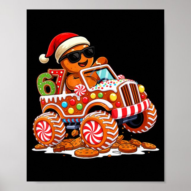 Poster Six Seven 6 7 Monster Truck Gingerbread Man Christ (Frente)