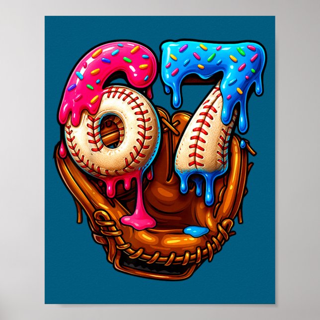 Poster Six Seven Baseball Candy Drip 6-7 Meme  (Frente)
