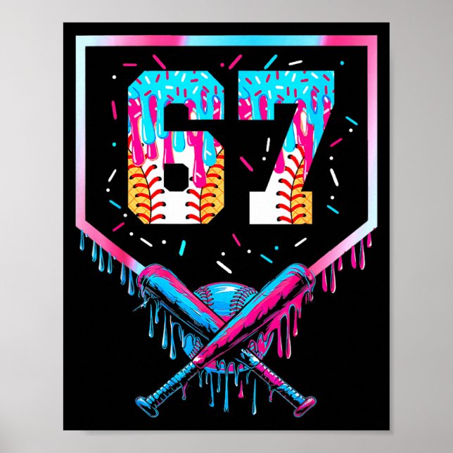 Poster Six Seven Baseball Ice Cream Drip Cool 67 Gen Alph (Frente)