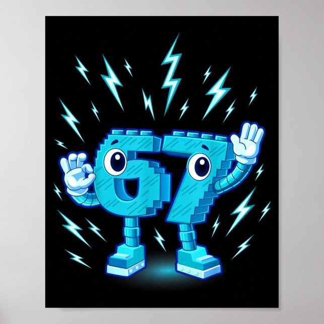 Poster Six seven brainrot 6-7 design  (Frente)