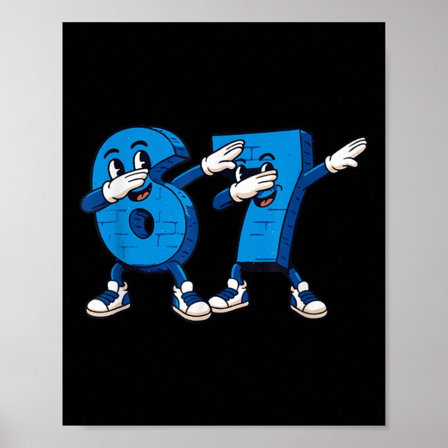 Poster Six Seven Dabbing Cool Meme 67 Funny Dab Number  (Frente)