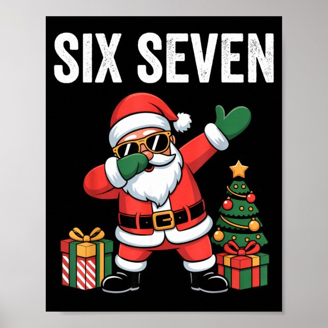 Poster Six Seven Funny Santa Christmas 67 Meme  (Frente)