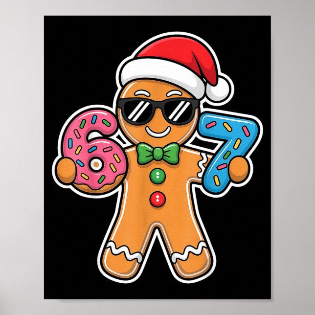 Poster Six Seven Gingerbread 67 Funny Christmas Boys Kids (Frente)