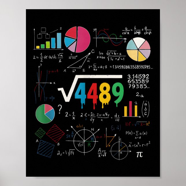 Poster Six Seven Math Teacher 67 Meme Square Root 4489 Sl (Frente)