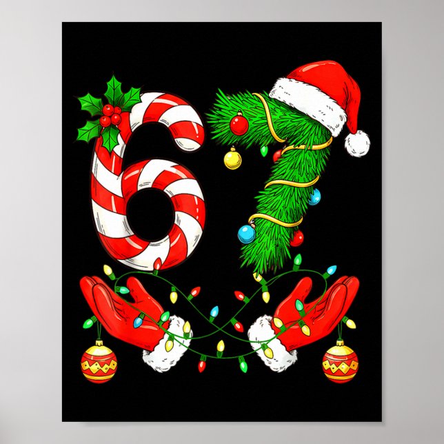 Poster Six Seven Meme Christmas 67 Santa Funny Christmas  (Frente)