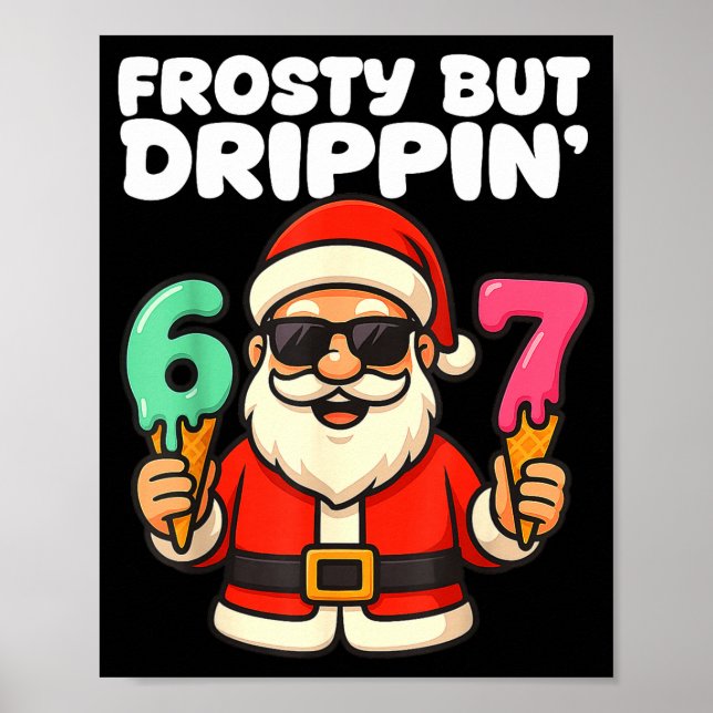 Poster Six Seven Santa Santa Sungles Ice Cream Christmas  (Frente)