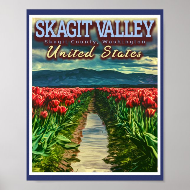 POSTER SKAGIT VALLEY - CAMPOS TULIP - SKAGIT WASHINGTON (Frente)