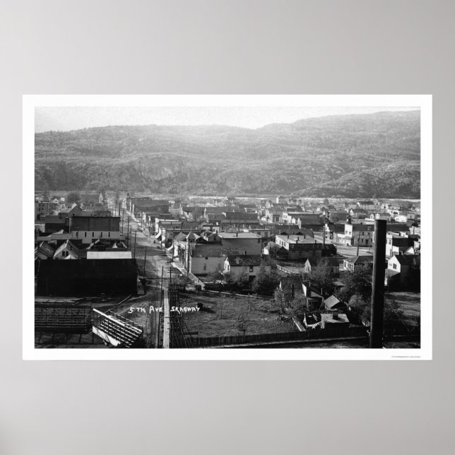 Poster Skagway, Alaska Birdseye 1915 (Frente)