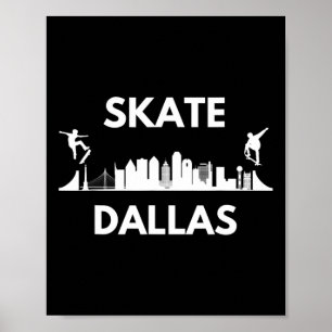 Poster Skate Dallas Tx Fãs de Skate Dallas Skyline