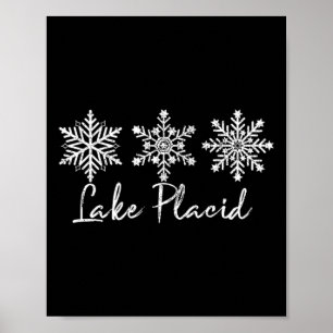 Poster Skate de Esqui Esportivo de Neve Snowflake Snow Wi