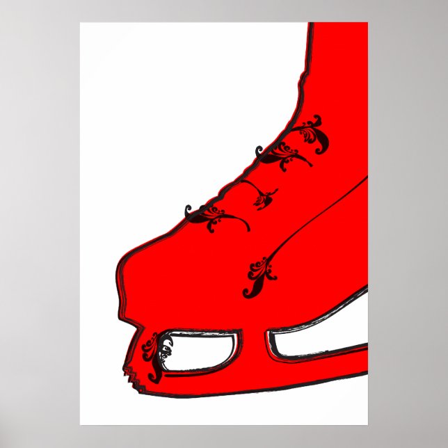 Poster skate de gelo paisley (Frente)