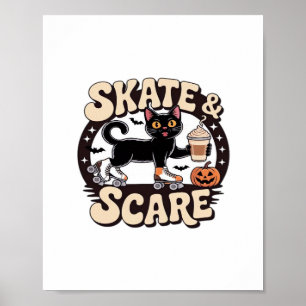 Poster Skate e Medo - Cilindro de Gato Preto Cuja Pista E