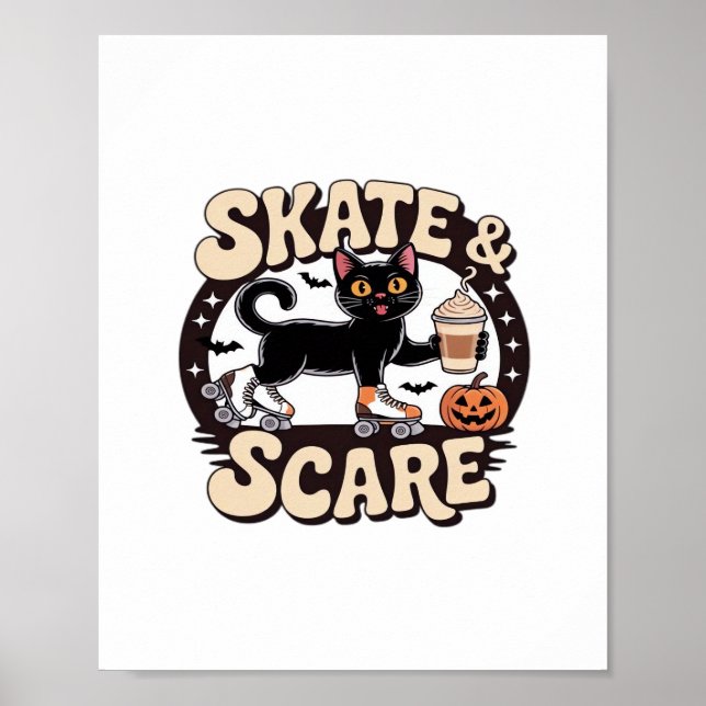 Poster Skate e Medo - Cilindro de Gato Preto Cuja Pista E (Frente)