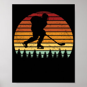 Poster Skate retrô da equipe de jogadores de hóquei no