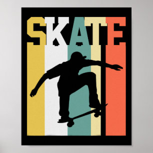 Poster Skate Skateboard Skateboarder Skateboarding Retro 