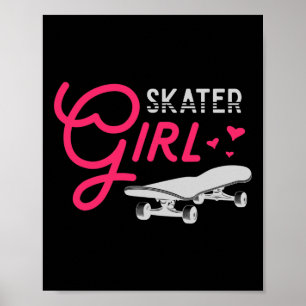 Poster Skate Skateboarder Mulheres Meninas Skater Garota