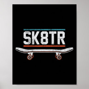 Poster Skate Skatista Skateboarder Retro Vintage Skate