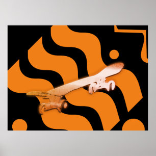 Poster Skateboard abstrato Bright