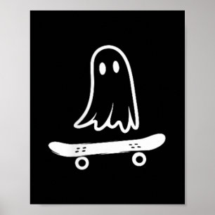 Poster Skateboard Ghost Pocket Halloween Costume Men Wome