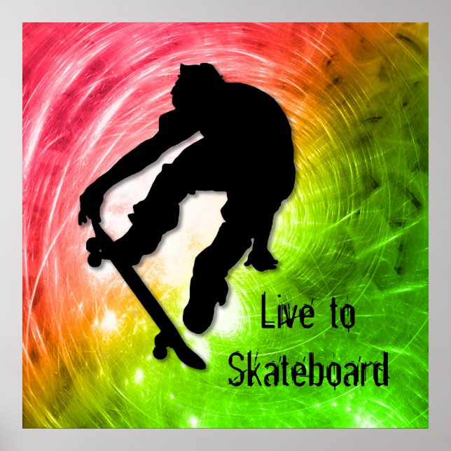 Poster Skateboard num Ciclone Psicodélico (Frente)