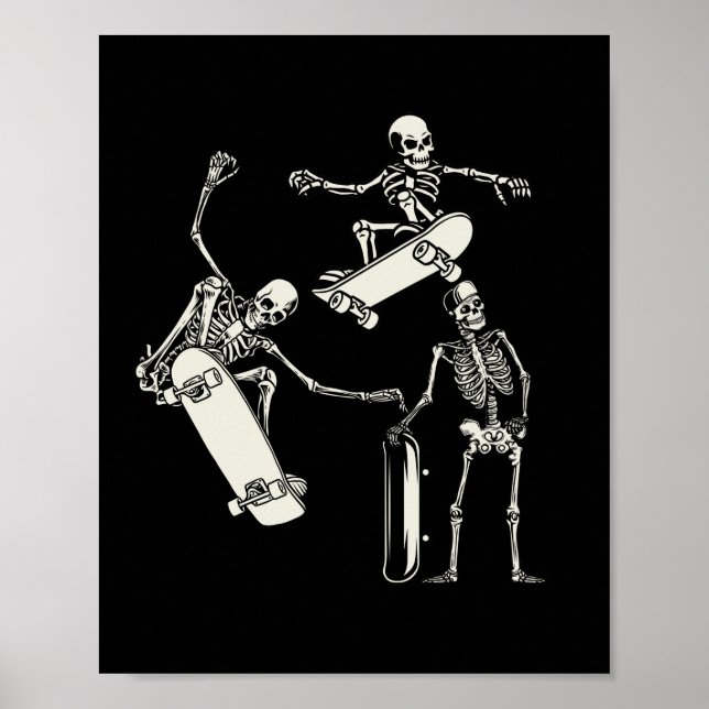 Poster Skateboard Skeletons Skeleton Skeleton Skater Hall (Frente)