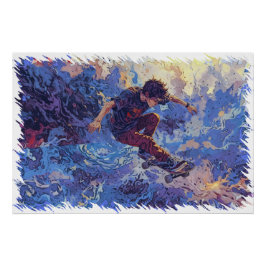 Pôster Skateboard Surfing - Skateboarder