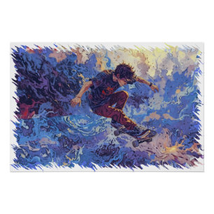 Pôster Skateboard Surfing - Skateboarder