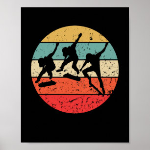 Poster Skateboard - Vintage Retro Skateboarder