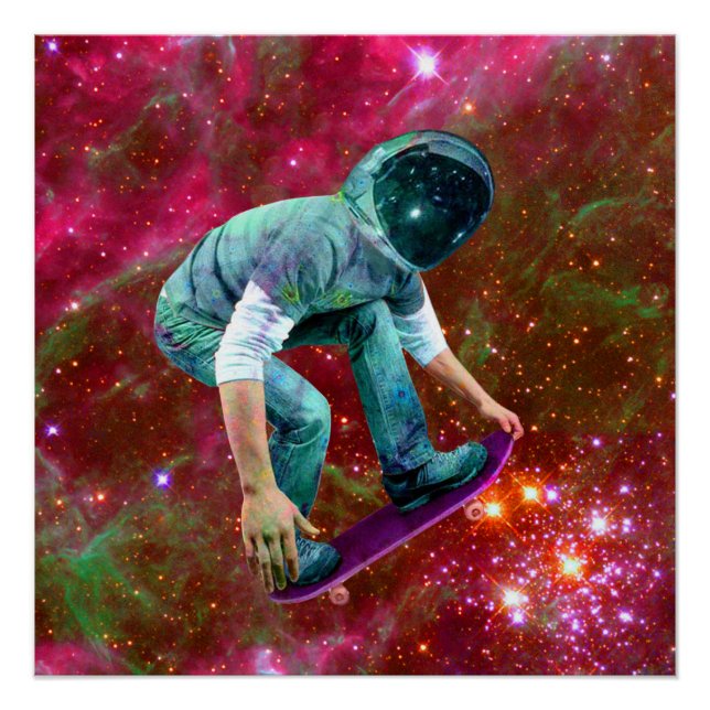 Pôster Skateboarder do Espaço (Frente)
