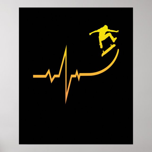 Poster Skateboarder Heartbeat Skateboard (Frente)