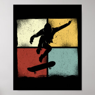 Poster Skateboarder Retro Skater Vintage 80S