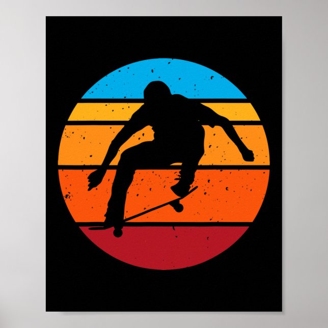 Poster Skateboarding Boy Trick Retro Skater  (Frente)
