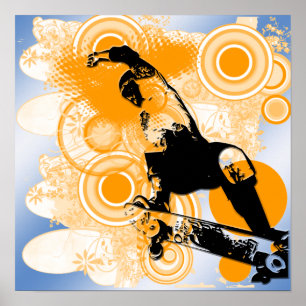 Poster Skateboarding do ar