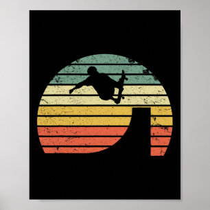 Poster Skateboarding Vintage Retro Rampa Ollie Skateboard
