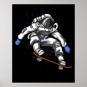 Poster Skater Astronauta Skateboard Cosmic Space