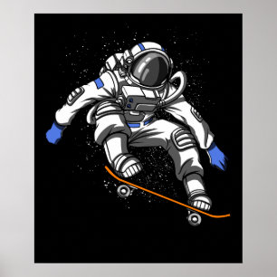 Poster Skater Astronauta Skateboard Cosmic Space