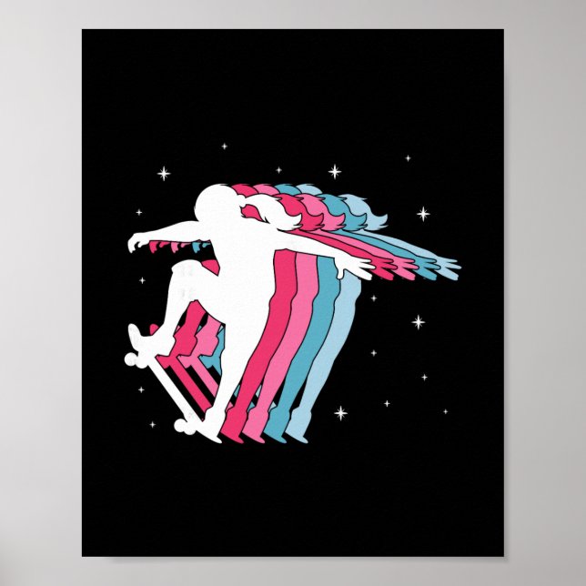 Poster Skater Girl Skateboarder Skateboarding Girls Gift  (Frente)