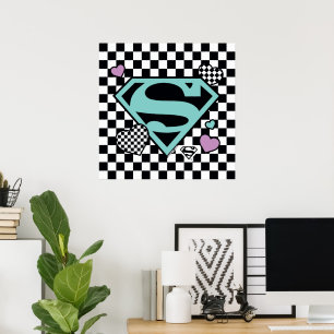 Poster Skater Girl Supergirl Hearts-Shield
