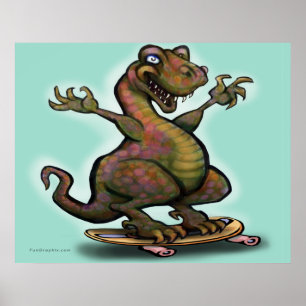 Pôster Skater Saurus Rex