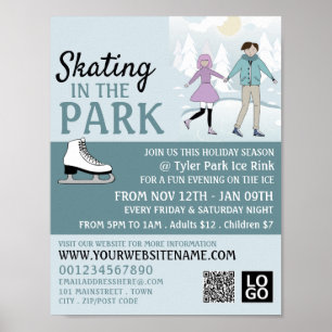 Poster Skating in the Park, Anúncios em Rink de Skate de