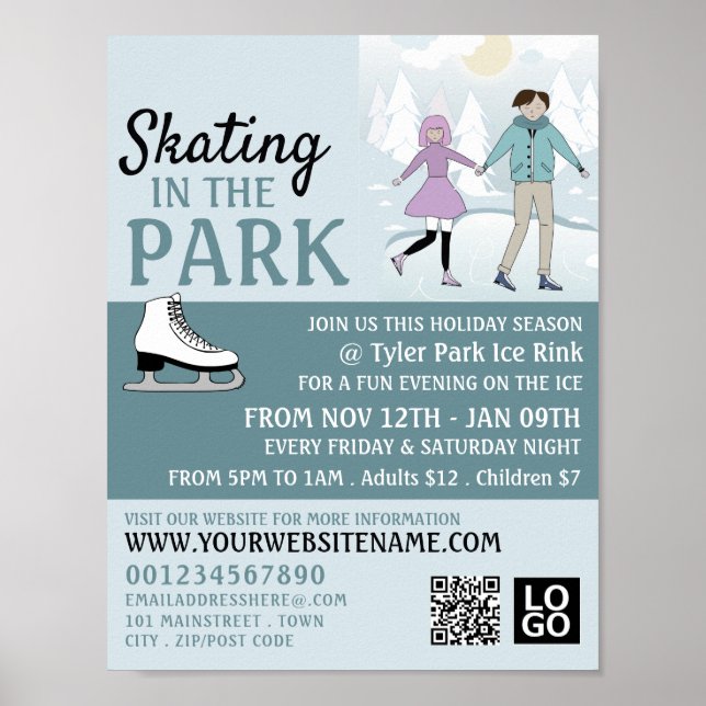 Poster Skating in the Park, Anúncios em Rink de Skate de  (Frente)