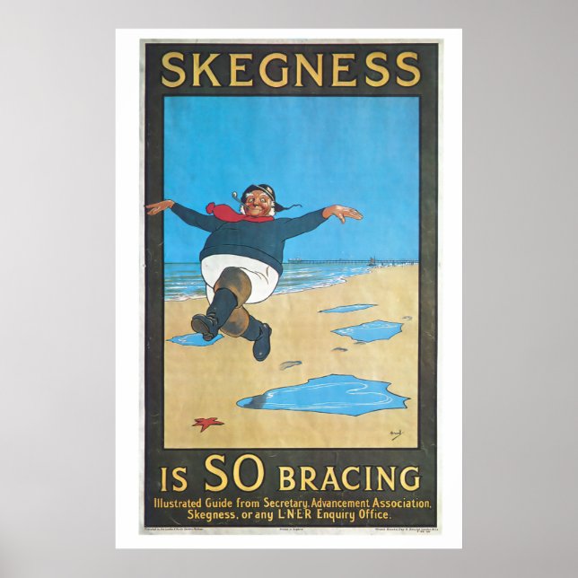 Poster Skegness, Inglaterra Viagens vintage (Frente)