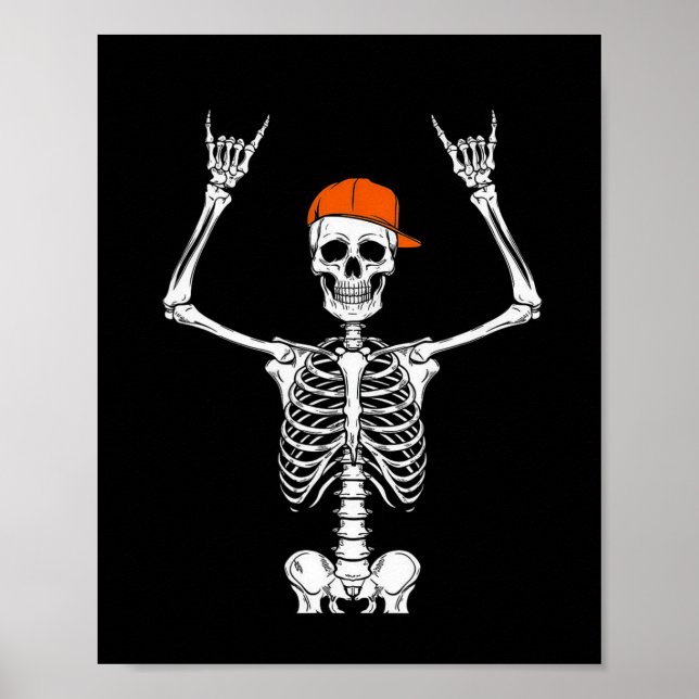 Poster SkeletBoné Skater Legal Halloween Punk Rock Men B (Frente)